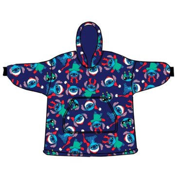   Disney Lilo és Stitch, A csillagkutya Karácsonyi Dark felnőtt belebújós plüss polár takaró, poncsó