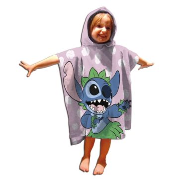   Disney Lilo és Stitch, A csillagkutya Hula Dancing strand törölköző poncsó 55x110 cm (Fast Dry)
