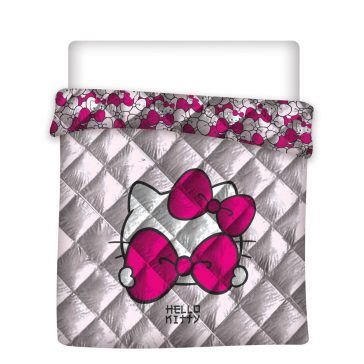 Hello Kitty Pink Bow steppelt ágytakaró, paplan 240x220cm