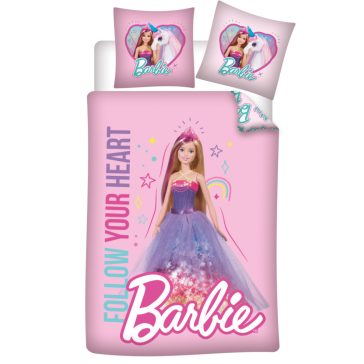   Barbie Follow Your Heart gyerek, ovis ágyneműhuzat 100×135 cm, 40×60 cm