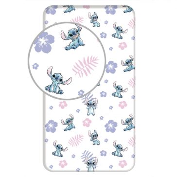   Disney Lilo és Stitch, A csillagkutya White gumis lepedő 90x200 cm