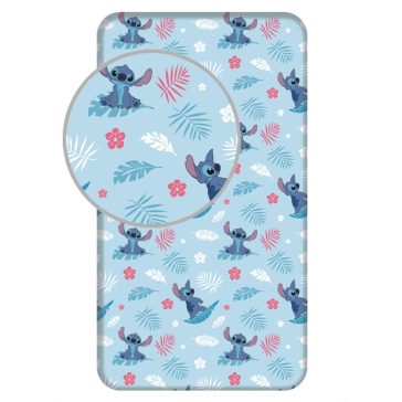   Disney Lilo és Stitch, A csillagkutya Blue gumis lepedő 90x200 cm