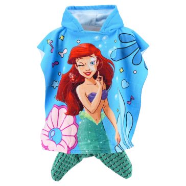   Disney Hercegnők Ariel Blue strand törölköző poncsó 55x110 cm (Fast Dry)